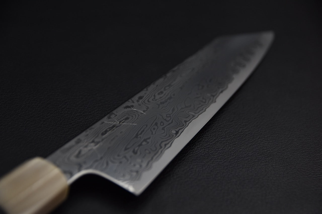 Kiritsuke japonais 210 mm, profil de lame entier côté droit