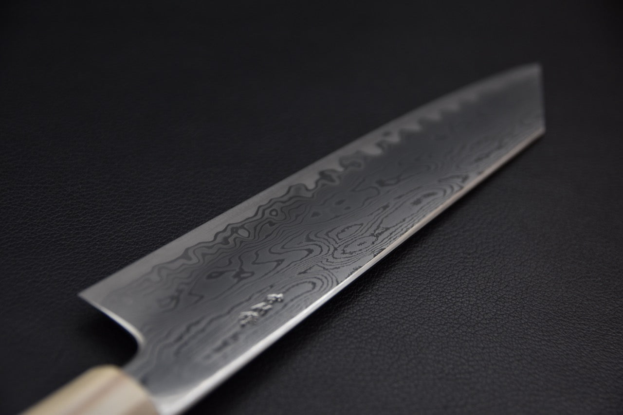 Manche en ébène du kiritsuke japonais, vue latérale