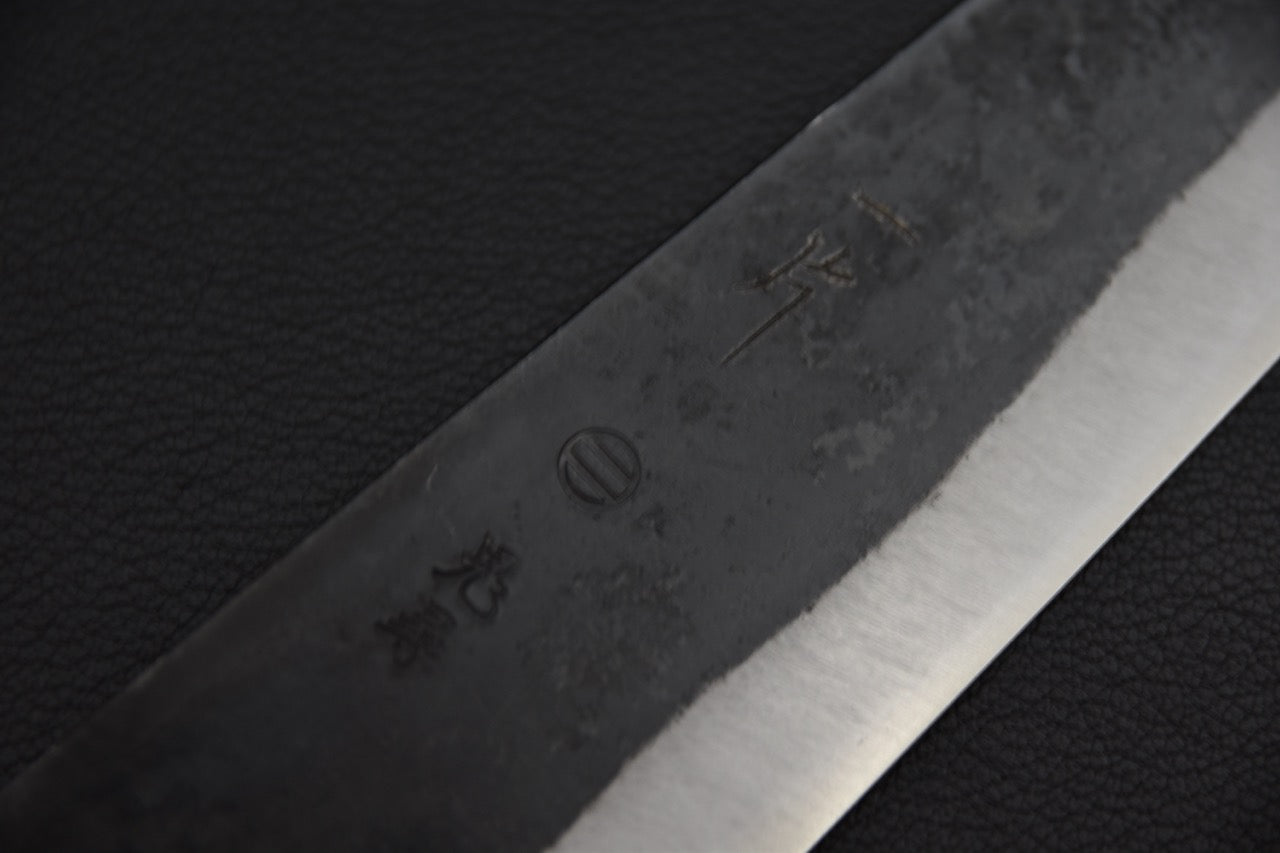 Lame de santoku japonais Aogami #1, vue du tranchant et du profil
