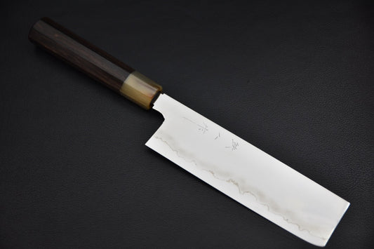 Tetsujin nakiri 180 mm en Ginsan — vue complète, couteau japonais sur fond neutre