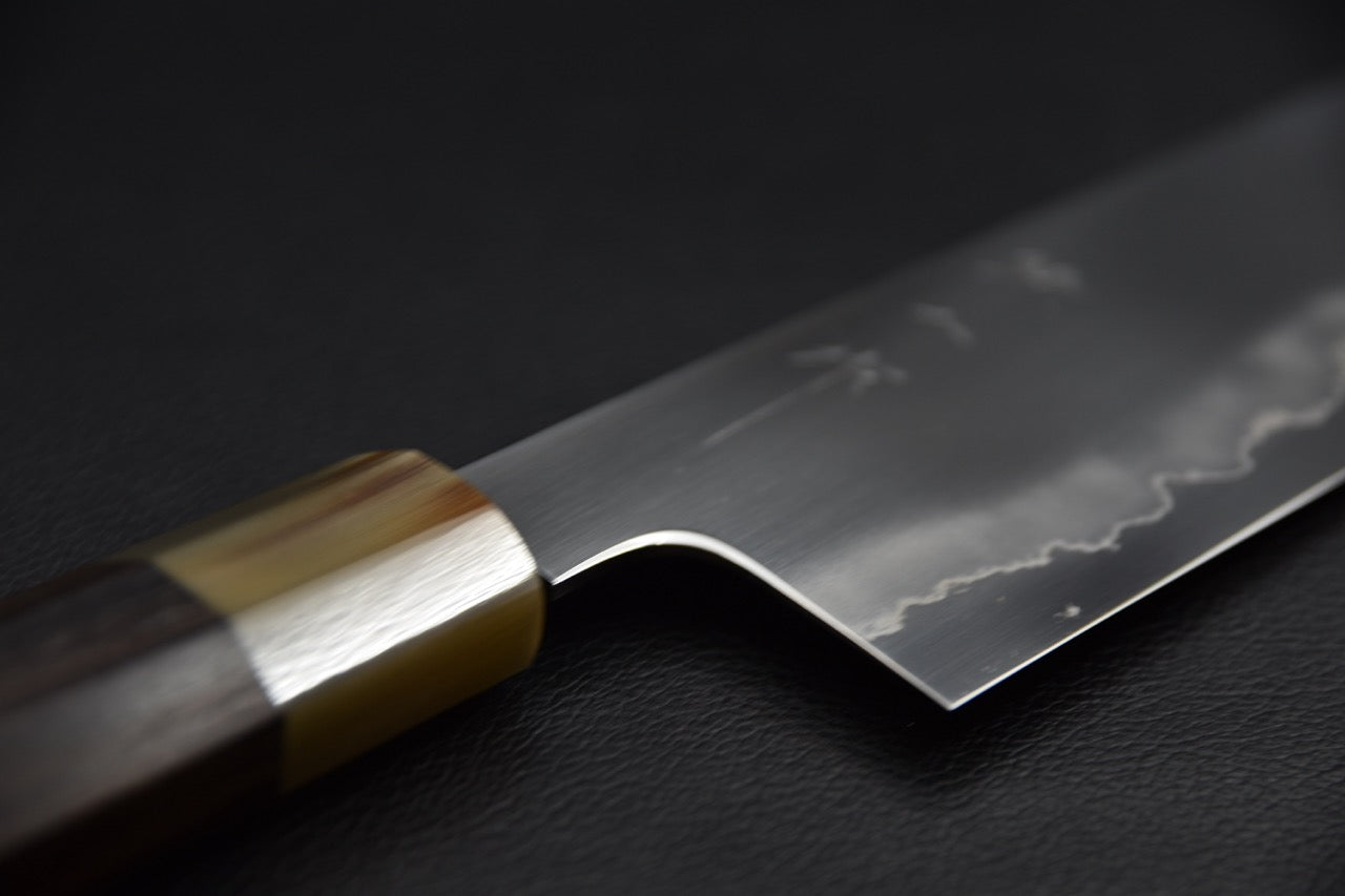 Tetsujin nakiri 180 mm — vue de dessus, largeur et bout carré de la lame