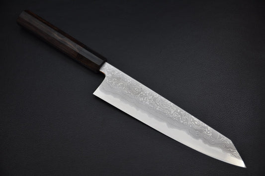 Hitohira Tanaka kiritsuke 225 mm — vue complète, couteau japonais sur fond neutre