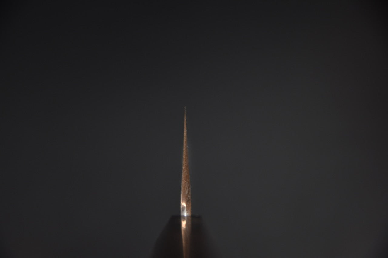Hitohira Tanaka kiritsuke 225 mm — vue dorsale, dos de lame et profil complet