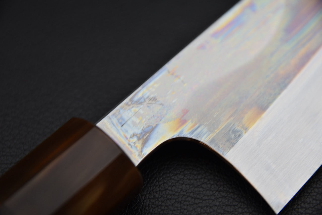 Hitohira Togashi santoku 180 mm — profil de lame, côté gauche