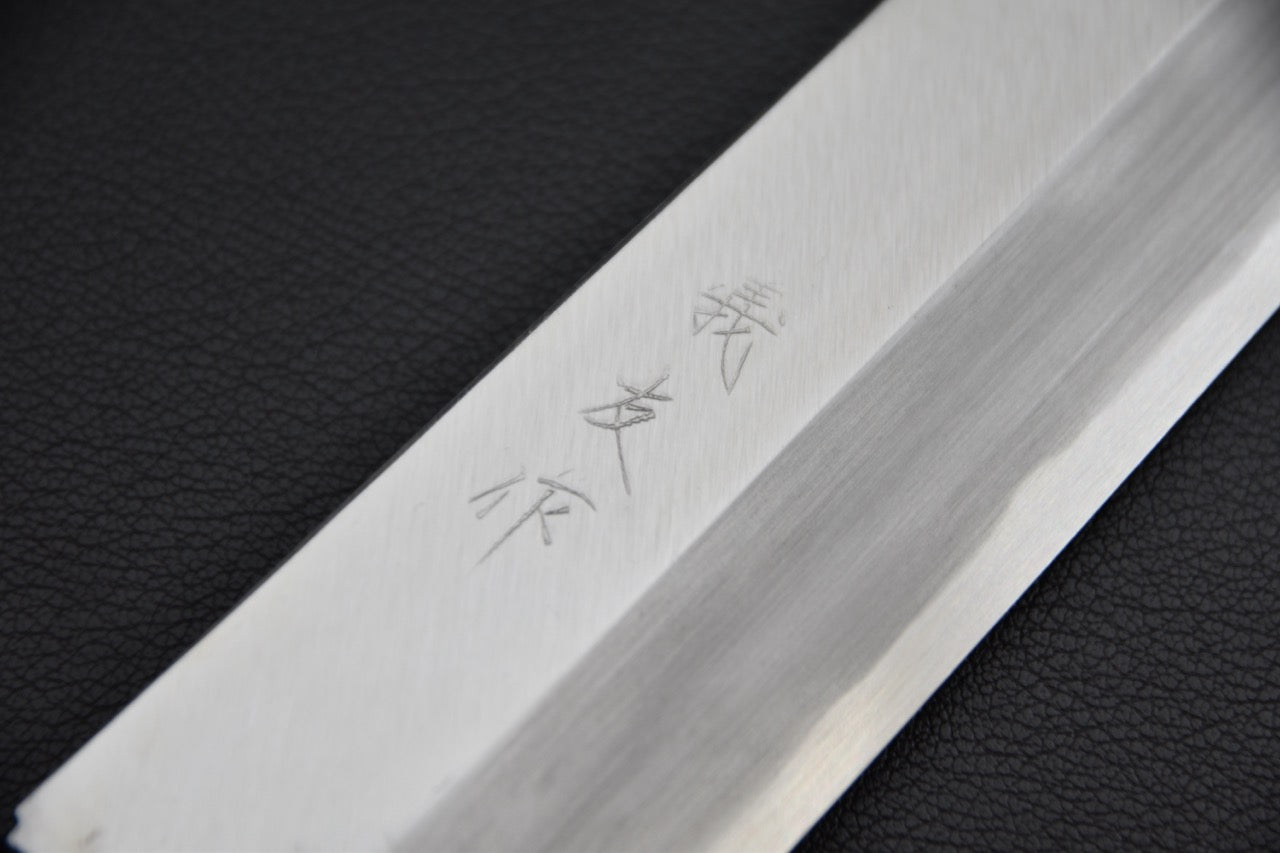 Morihei usuba 180 mm — finition kasumi sur le corps de lame, couteau japonais