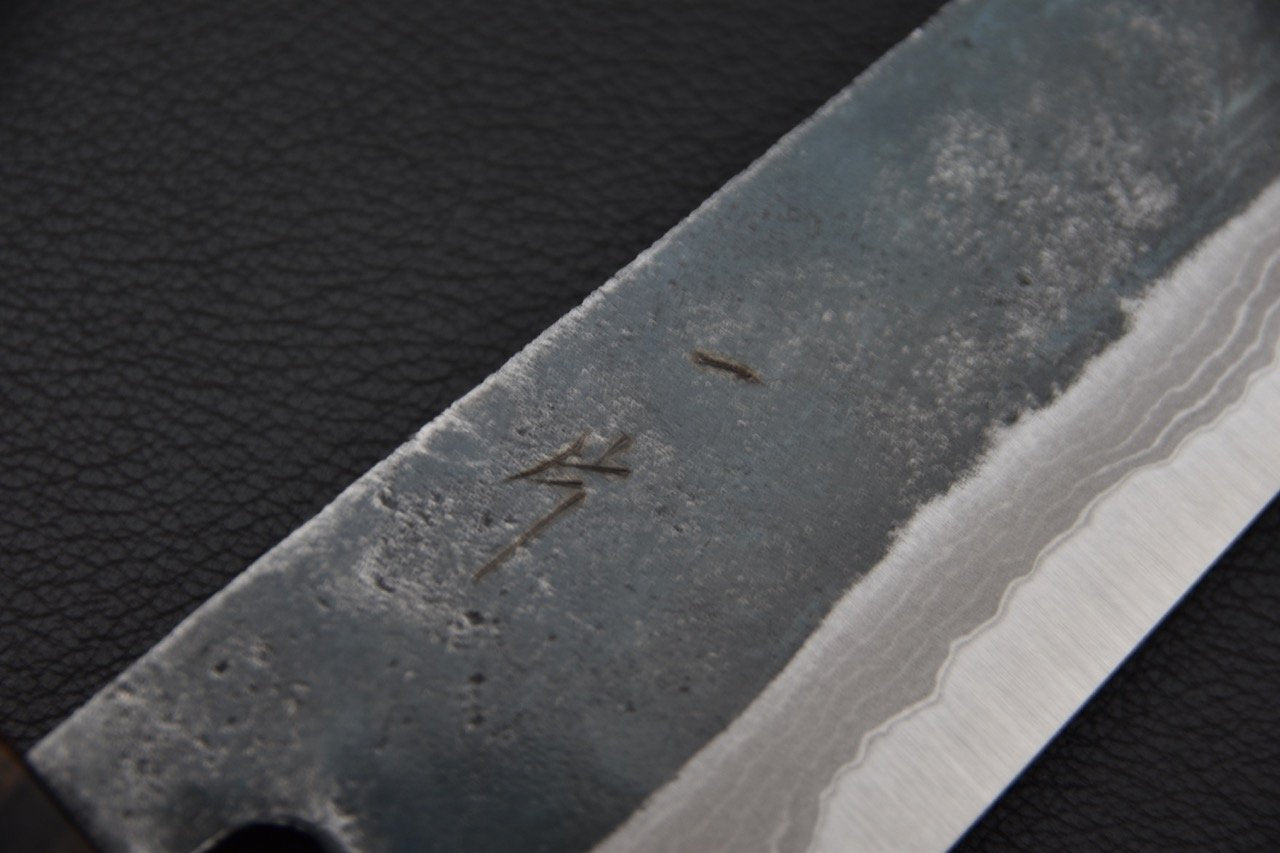 Hitohira Echizen NB Shirogami #2 Kurouchi Damascus Santoku 170mm Walnut