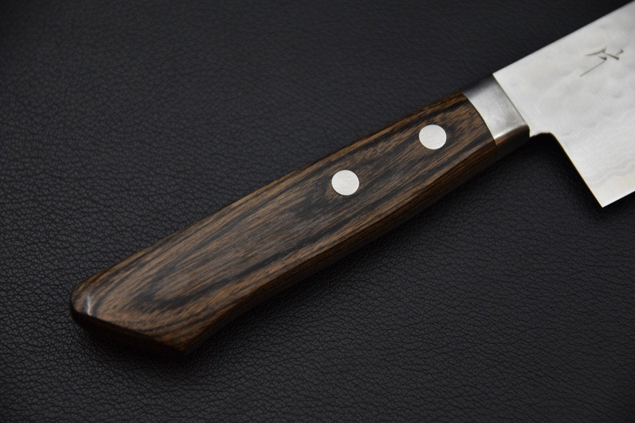 Couteau Nakiri japonais avec manche en Pakka et lame damassée