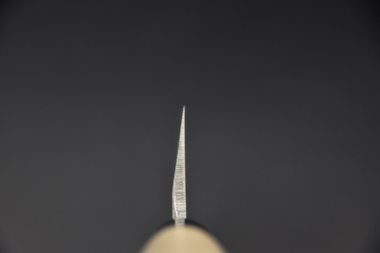 Couteau japonais usuba Hitohira Togashi 225mm, angle de coupe et pointe de lame