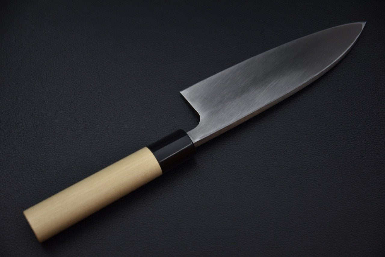 Couteau japonais Deba Hitohira avec lame en acier Ginsan 165 mm et manche en bois de Ho