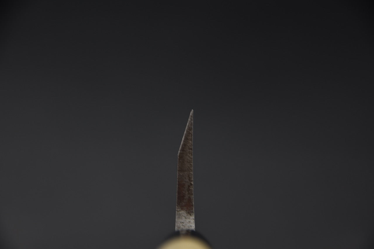 Vue du talon du couteau japonais deba Hitohira ginsan 165mm