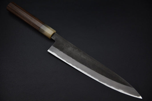 Couteau Gyuto Hitohira Hinode 240mm avec lame Nashiji white 2 et manche Taihei élégant