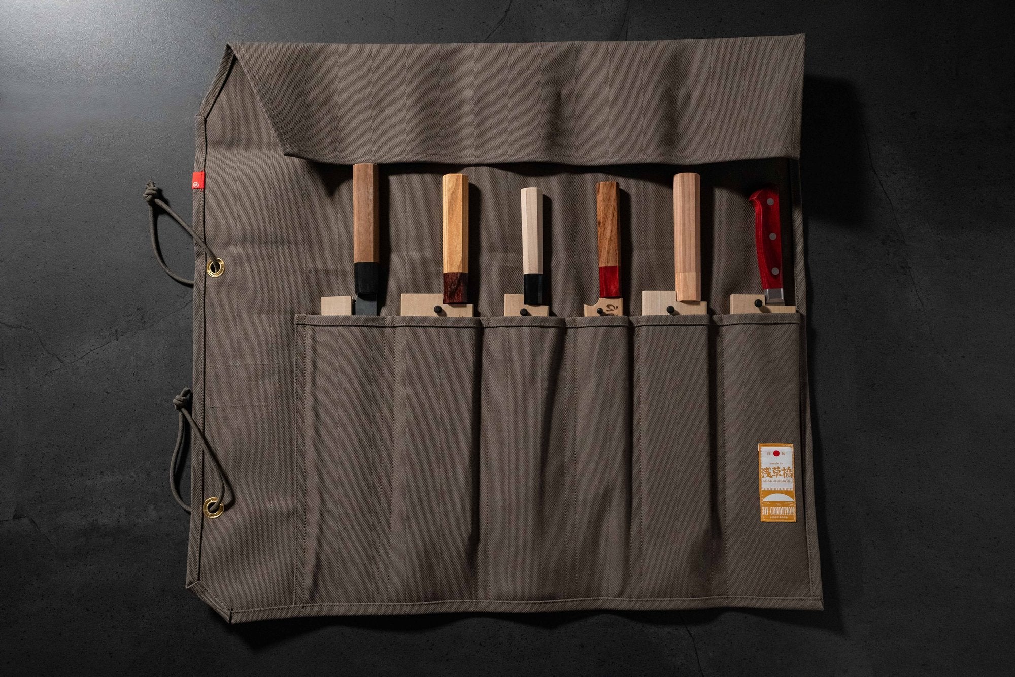 HI-CONDITION Hanpu Rouleau 6 Pochettes Gris Foncé