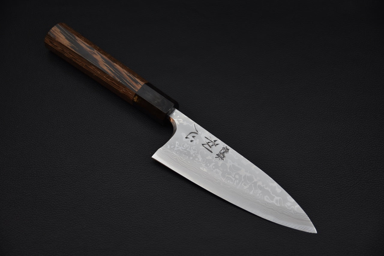 Hatsukokoro Aogami #2 Damascus Deba 150mm Tagayasan