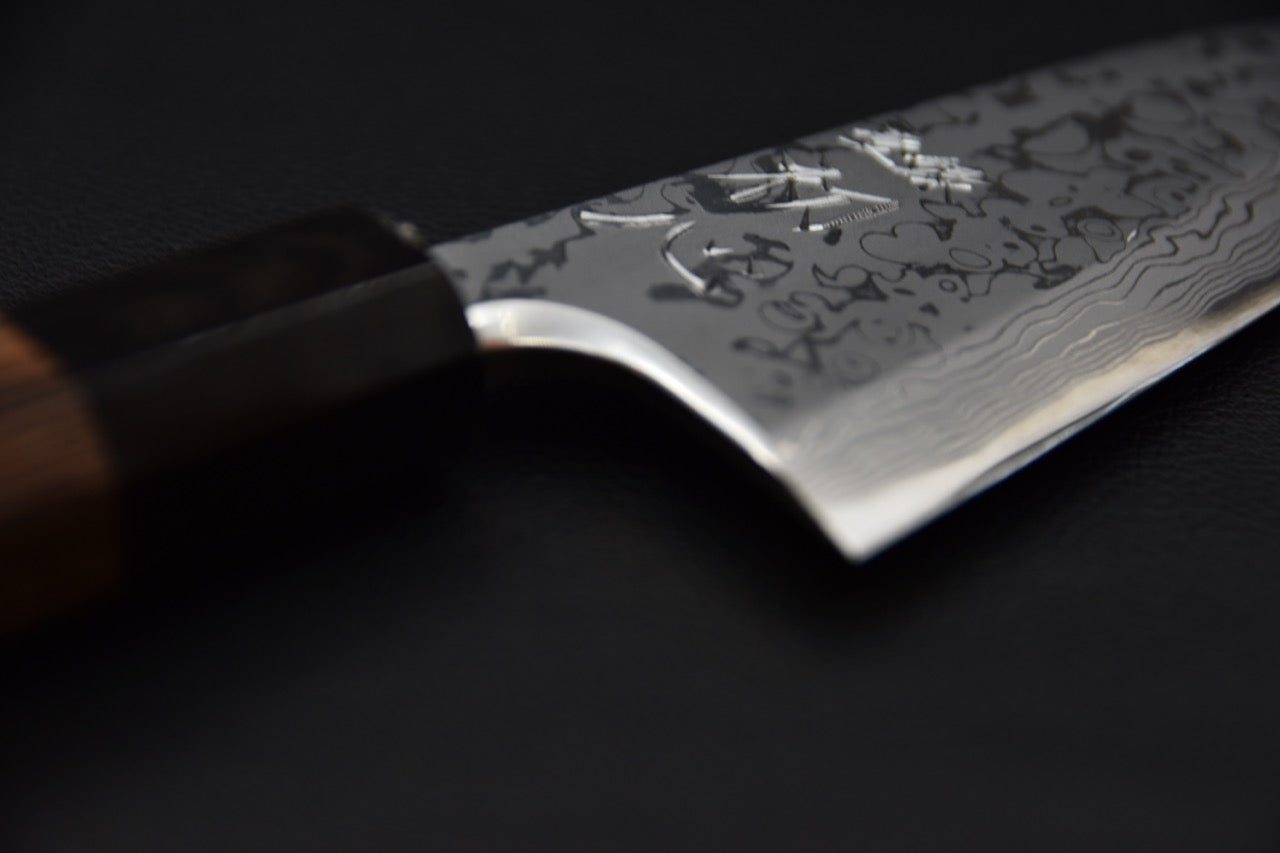 Hatsukokoro Aogami #2 Damascus Deba 150mm Tagayasan