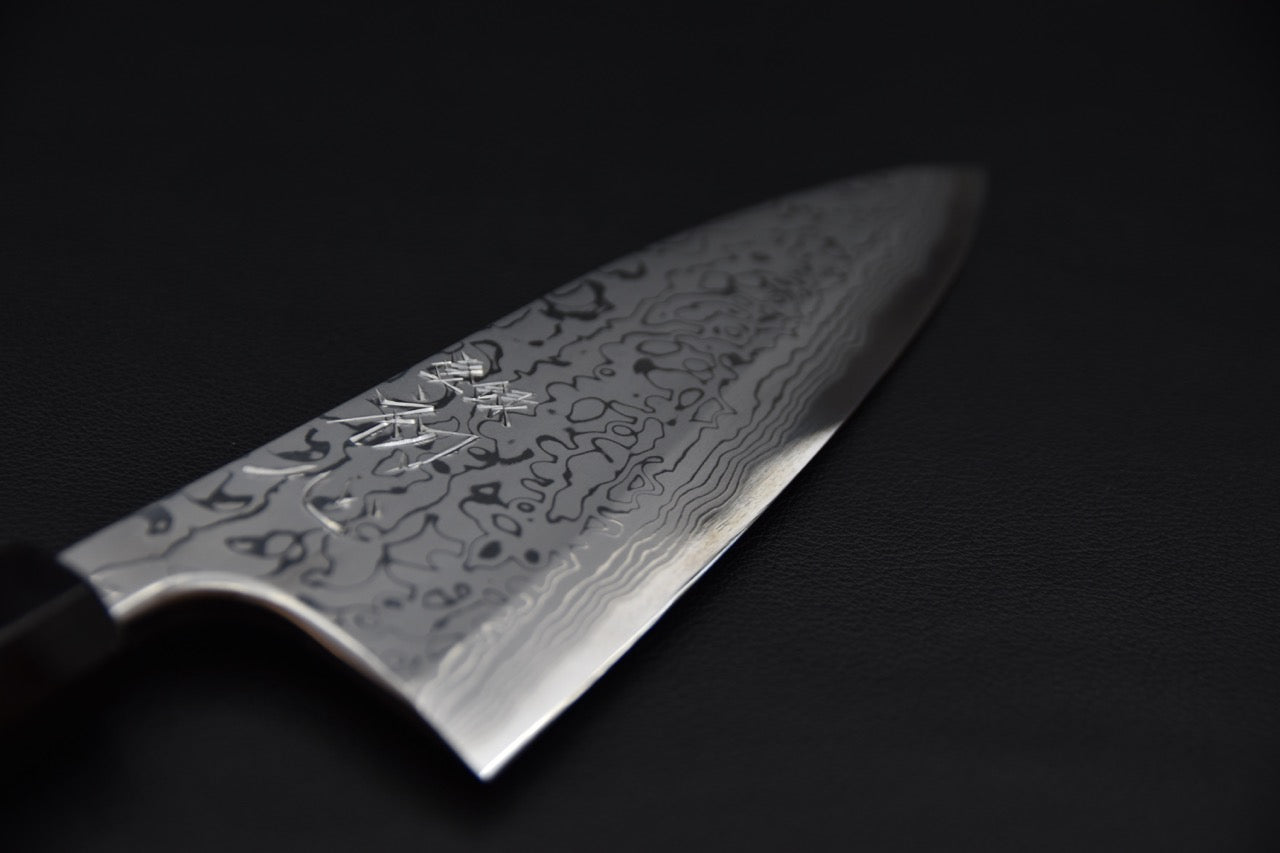 Hatsukokoro Aogami #2 Damascus Deba 195mm Tagayasan
