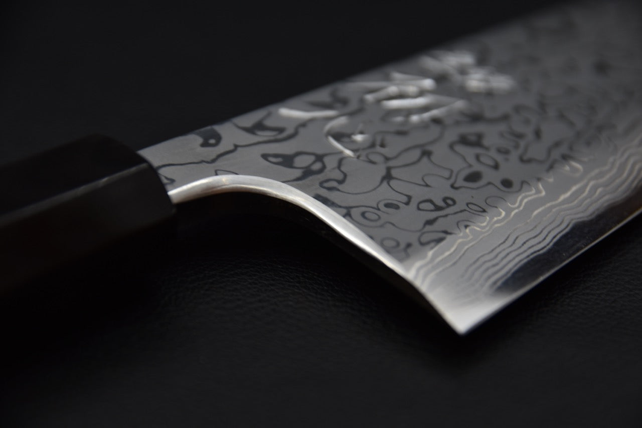 Hatsukokoro Aogami #2 Damascus Deba 195mm Tagayasan