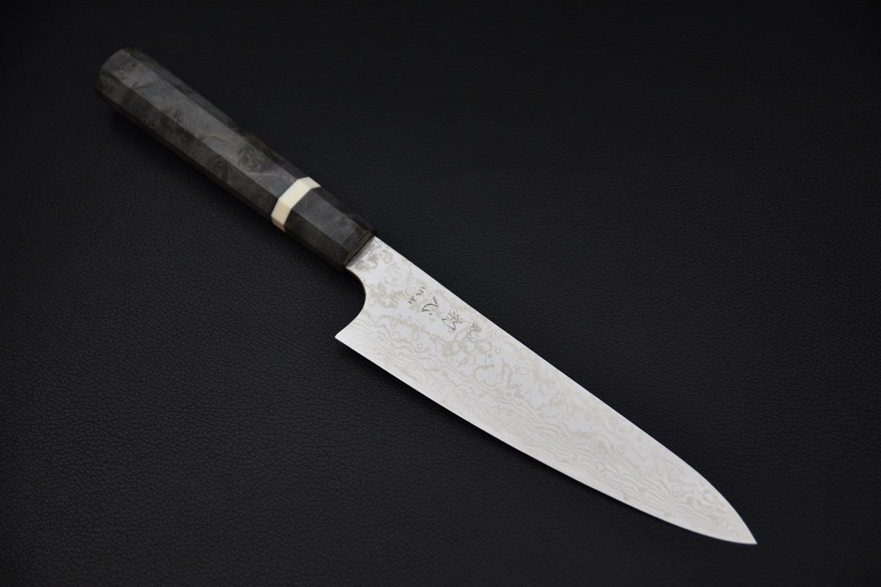 Hatsukokoro Ginga ATS-34 Damascus Petty 150mm Bouleau