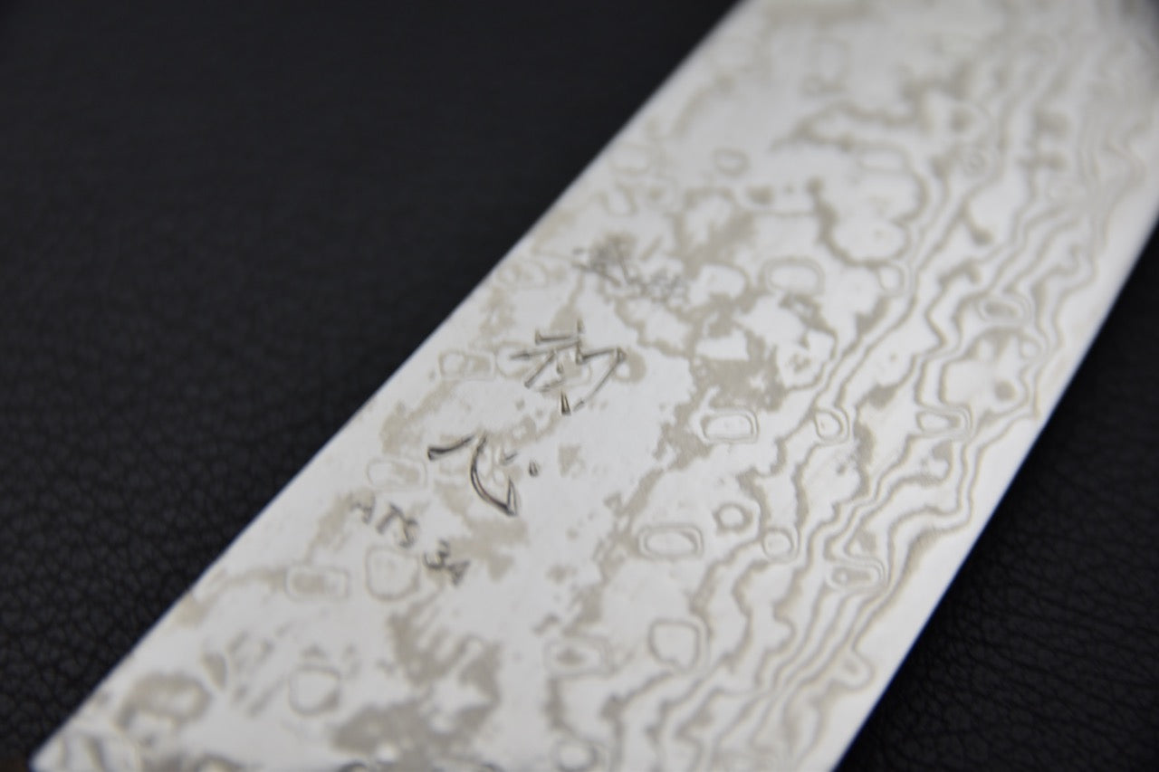 Hatsukokoro Ginga ATS-34 Damascus Petty 150mm Bouleau