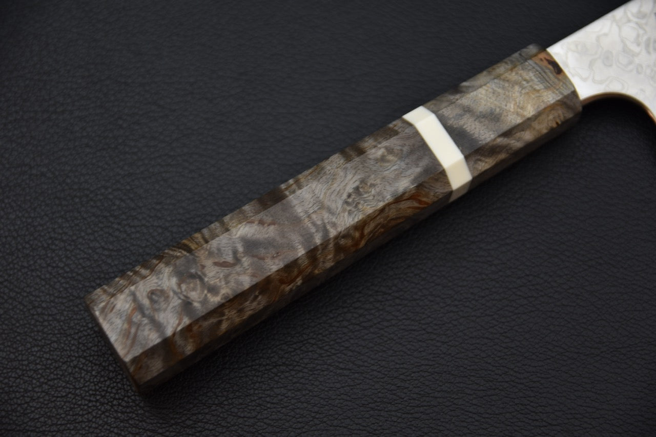 Manche wa en bouleau stabilisé du couteau japonais Hatsukokoro Ginga bunka — Stay Sharp Montréal