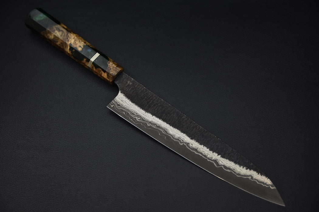 Hatsukokoro Itadaki Shirogami #2 & Aogami #2 Damascus Coreless Gyuto 240mm