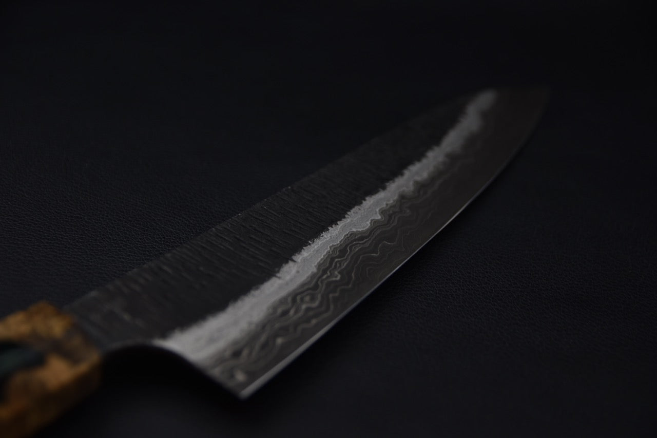 Hatsukokoro Itadaki Shirogami #2 & Aogami #2 Damascus Coreless Gyuto 240mm