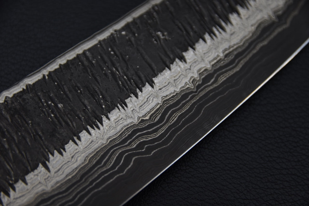 Hatsukokoro Itadaki Shirogami #2 & Aogami #2 Damascus Coreless Gyuto Kiritsuke 210mm