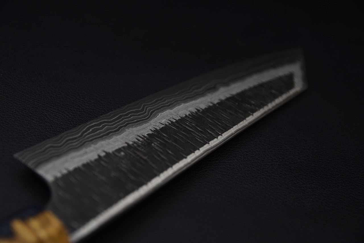 Hatsukokoro Itadaki Shirogami #2 & Aogami #2 Damascus Coreless Gyuto Kiritsuke 210mm