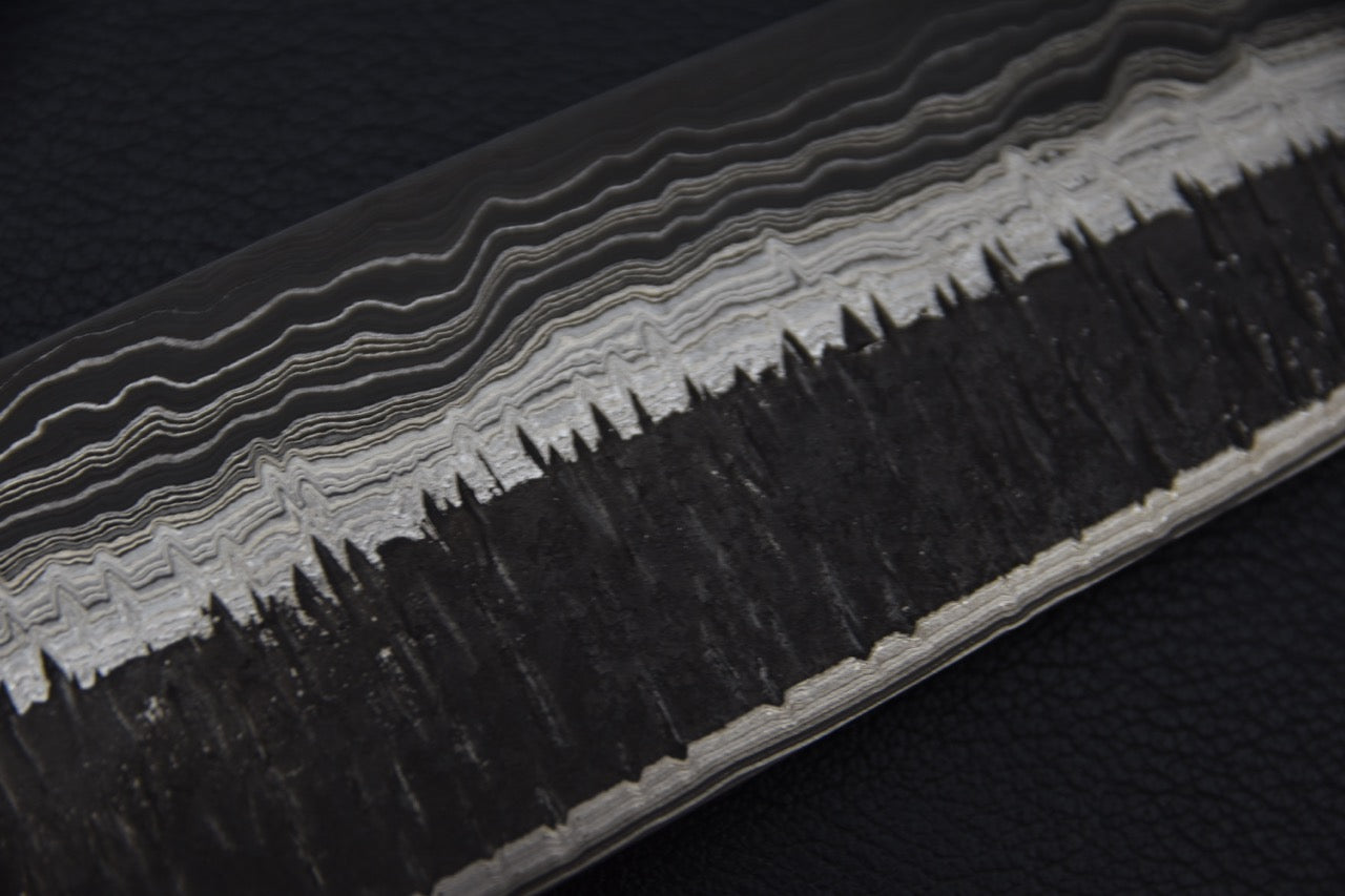 Hatsukokoro Itadaki Shirogami #2 & Aogami #2 Damascus Coreless Gyuto Kiritsuke 210mm