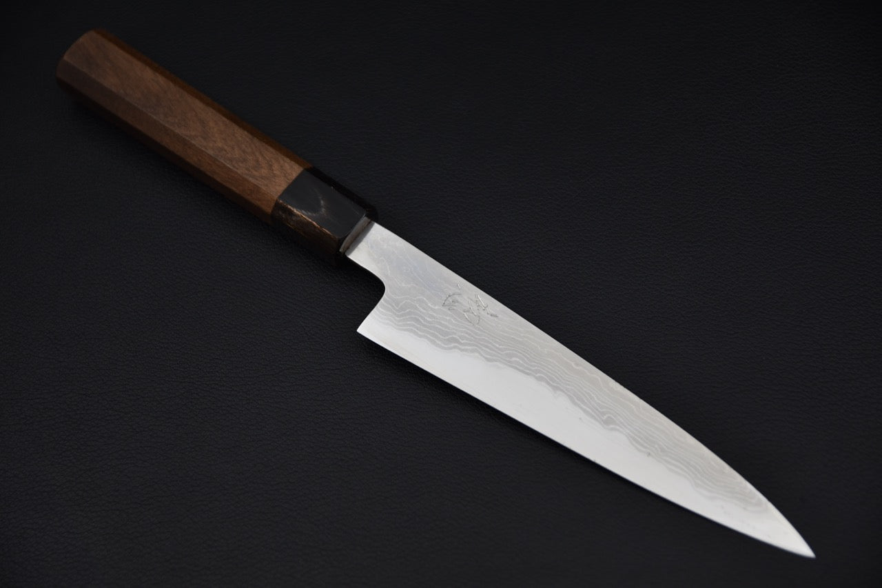 Hatsukokoro Komorebi Aogami #1 Damascus Petty 150mm Walnut
