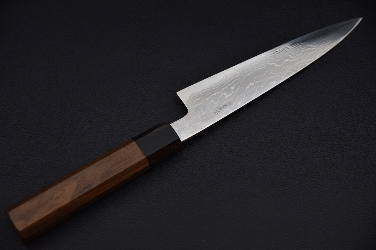 Hatsukokoro Komorebi Aogami #1 Damascus Petty 150mm Walnut