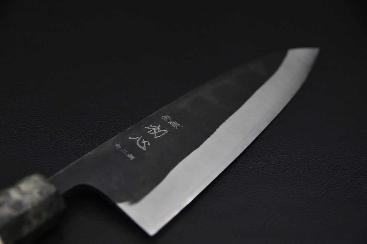 Hatsukokoro Kurokaze Shirogami #2 Kurouchi Gyuto 210mm Stabilized Birch Wood
