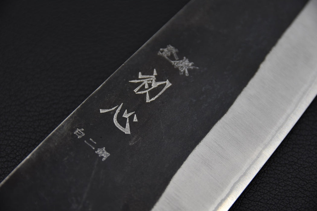 Hatsukokoro Kurokaze Shirogami #2 Kurouchi Gyuto 210mm Stabilized Birch Wood