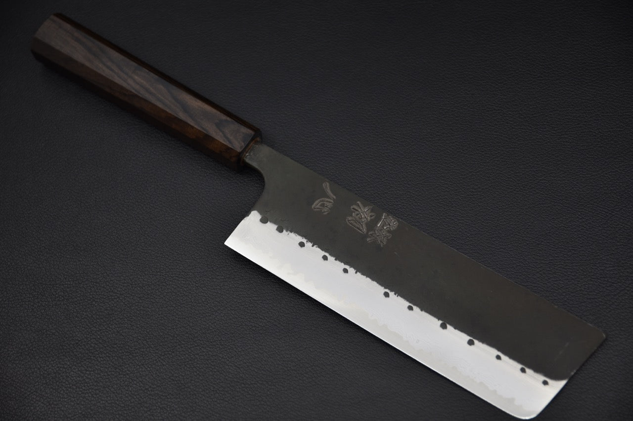 Hatsukokoro Shinkiro Aogami Super Damascus Kurouchi Nakiri Ebony