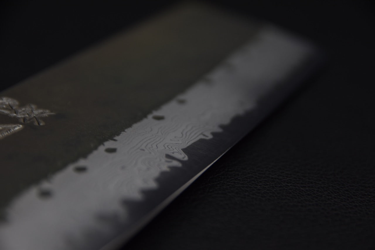 Hatsukokoro Shinkiro Aogami Super Damascus Kurouchi Nakiri Ebony