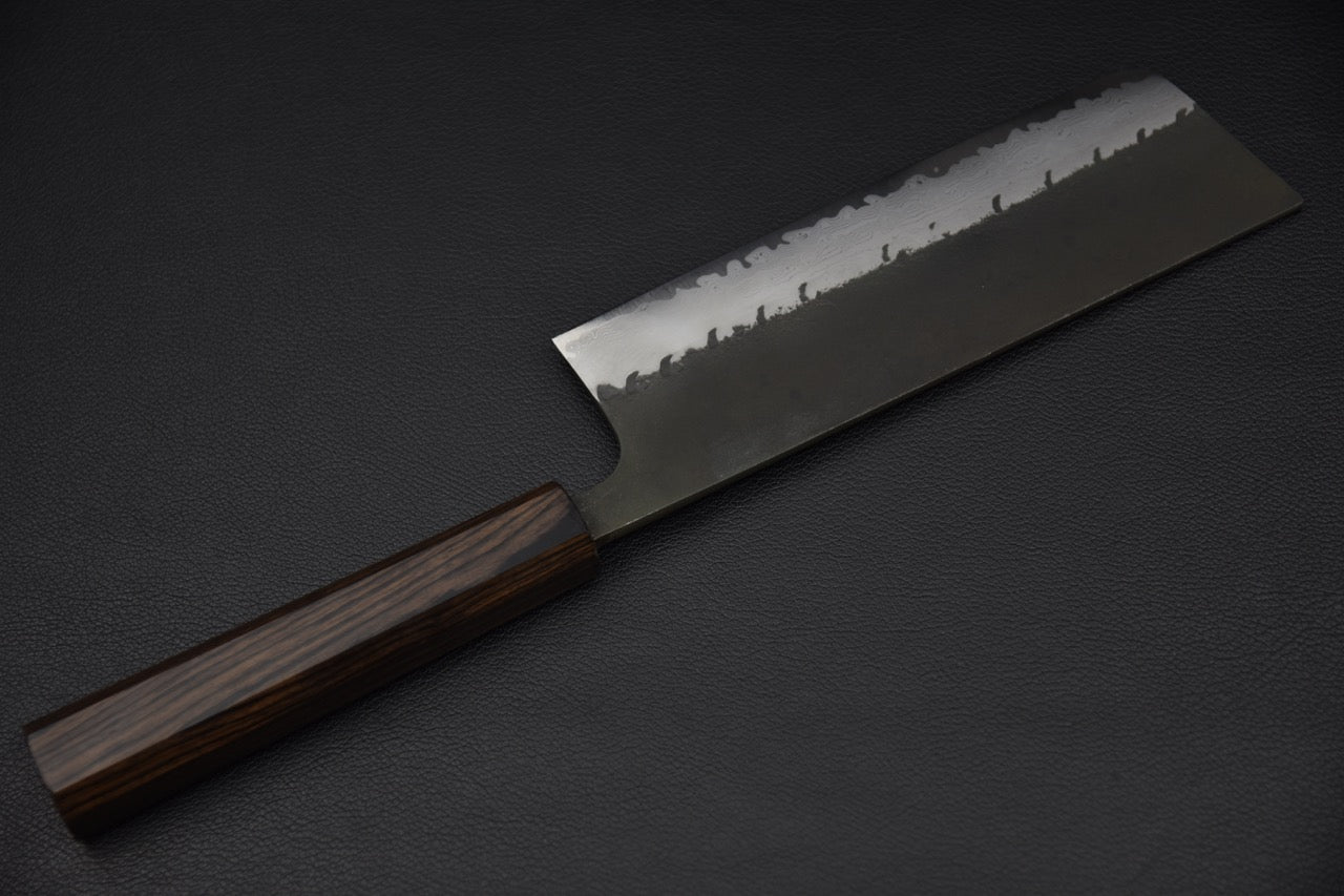 Hatsukokoro Shinkiro Aogami Super Damascus Kurouchi Nakiri Ebony