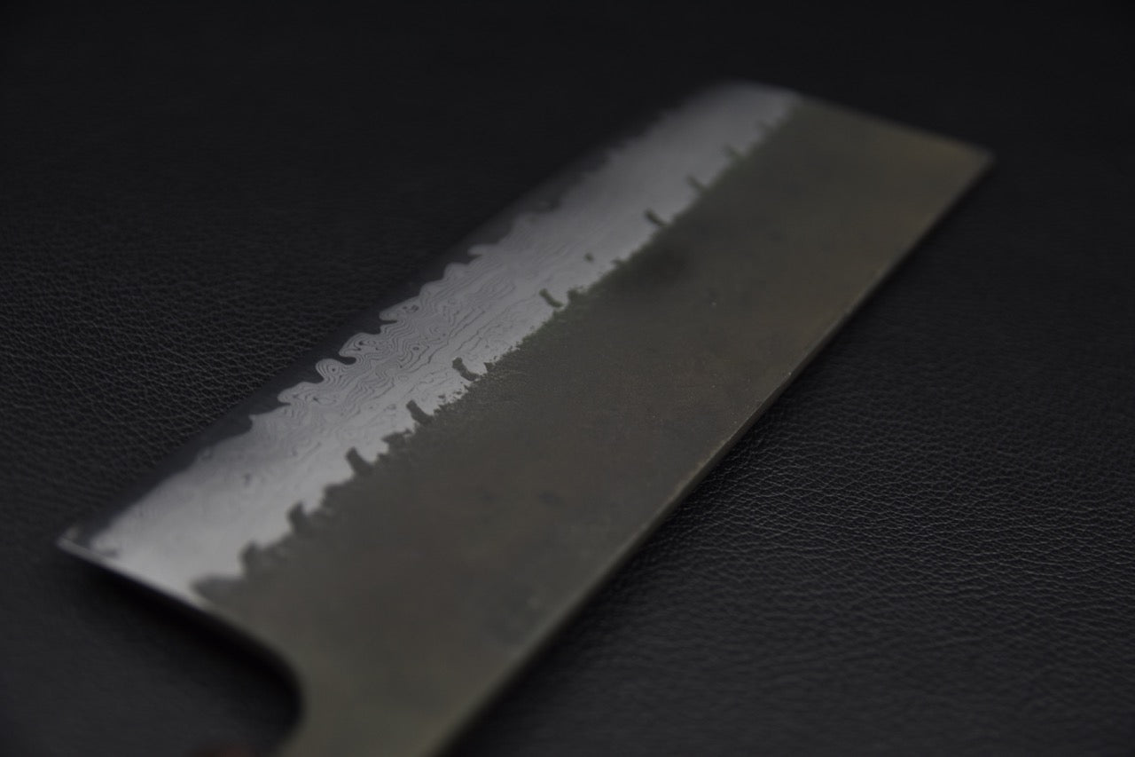 Hatsukokoro Shinkiro Aogami Super Damascus Kurouchi Nakiri Ebony