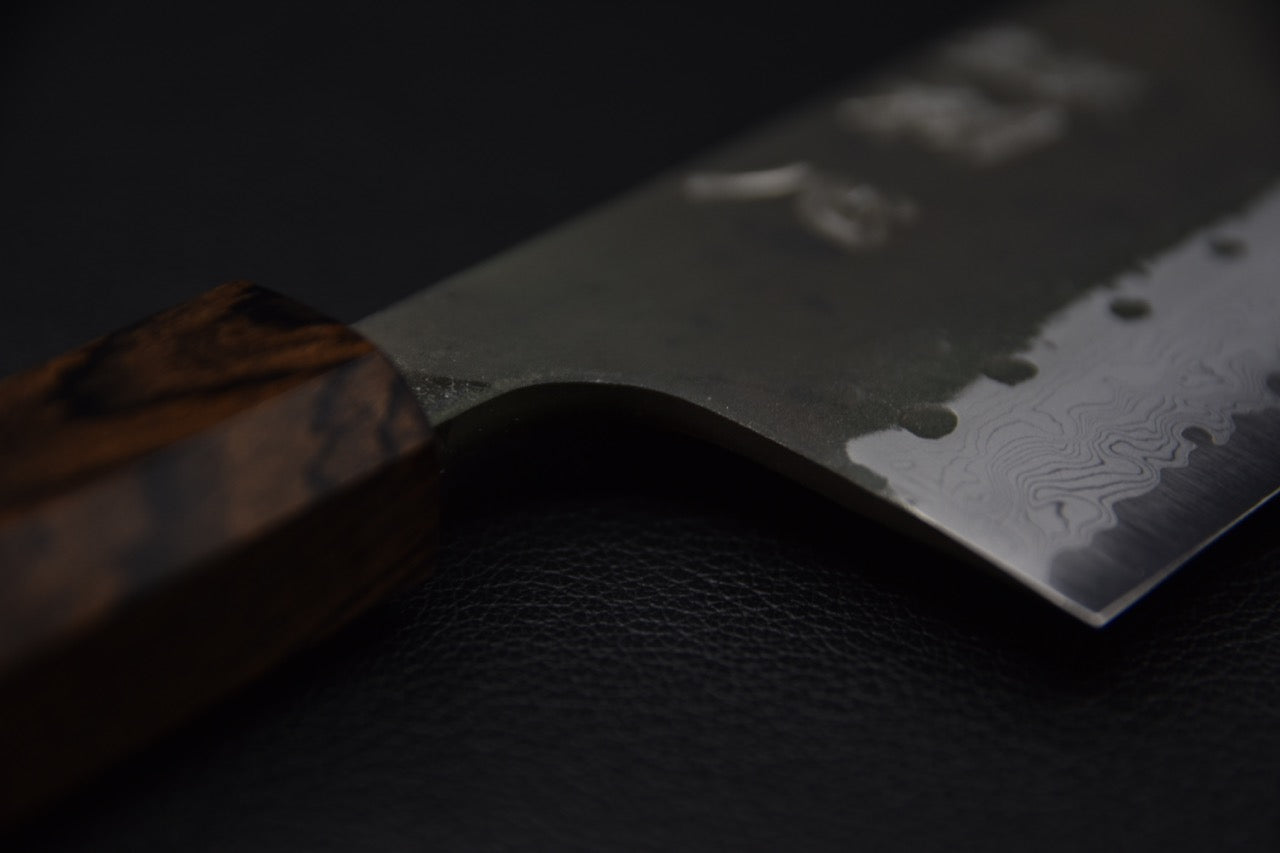 Hatsukokoro Shinkiro Aogami Super Damascus Kurouchi Nakiri Ebony
