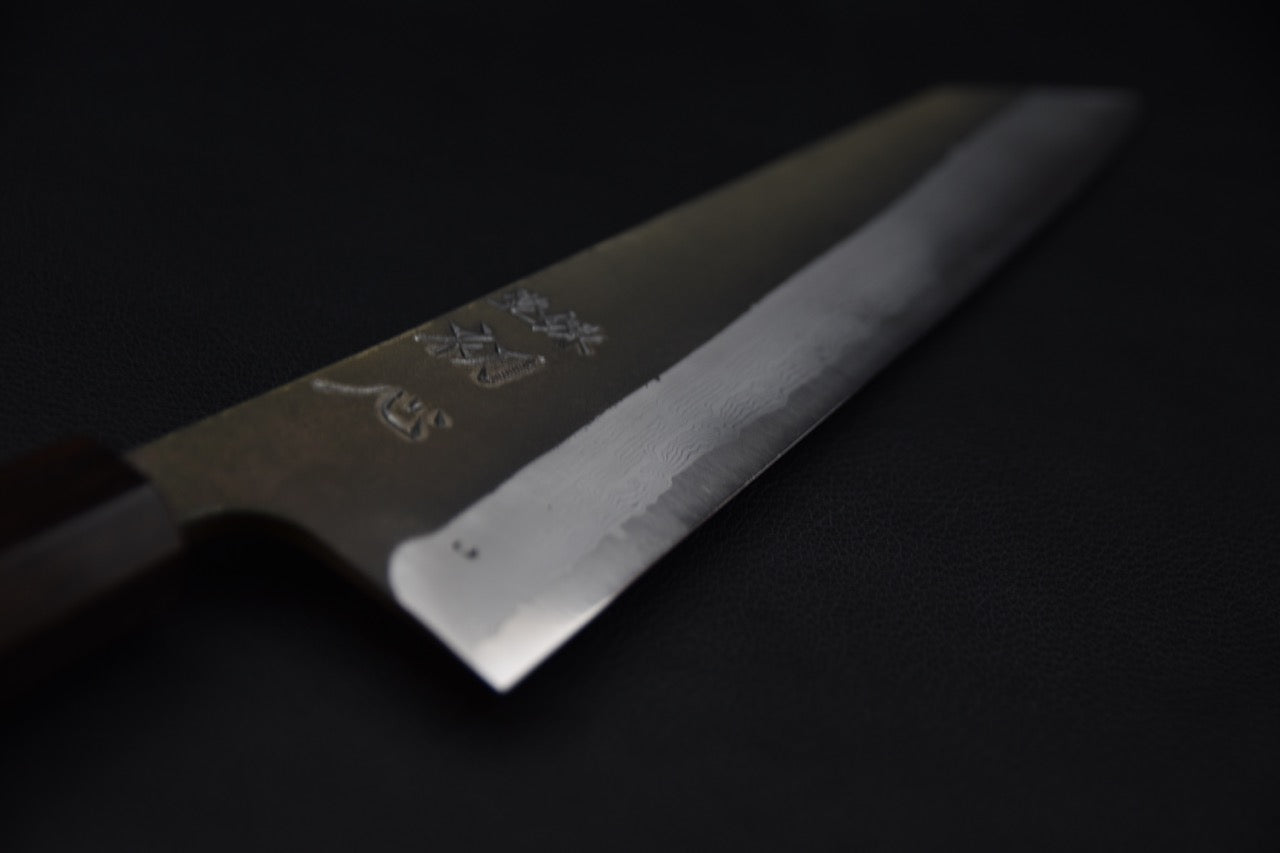 Hatsukokoro Shinkiro Aogami Super Gyuto Kiritsuke Damascus Kurouchi 240mm Ebony