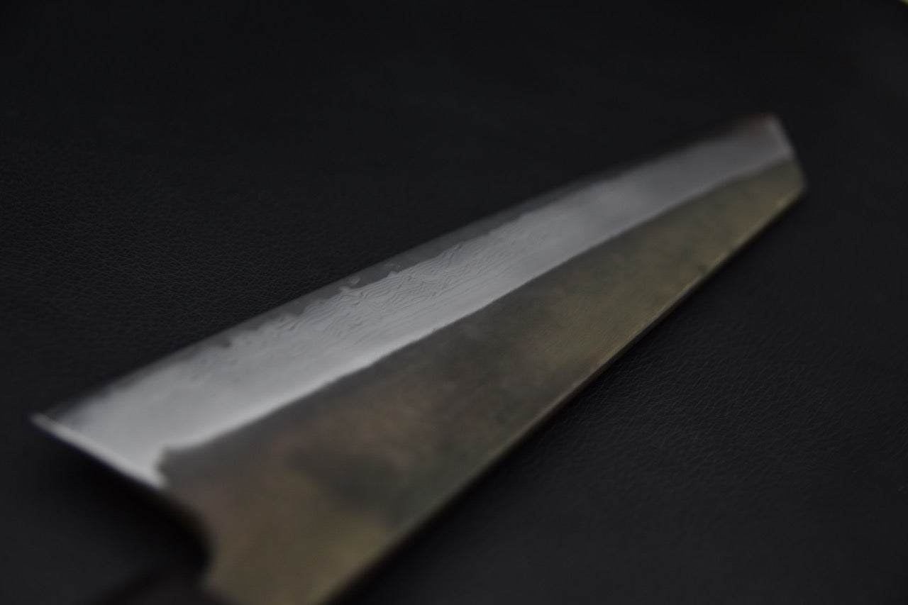 Hatsukokoro Shinkiro Aogami Super Gyuto Kiritsuke Damascus Kurouchi 240mm Ébène