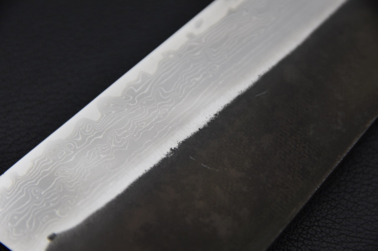 Hatsukokoro Shinkiro Aogami Super Gyuto Kiritsuke Damascus Kurouchi 240mm Ébène
