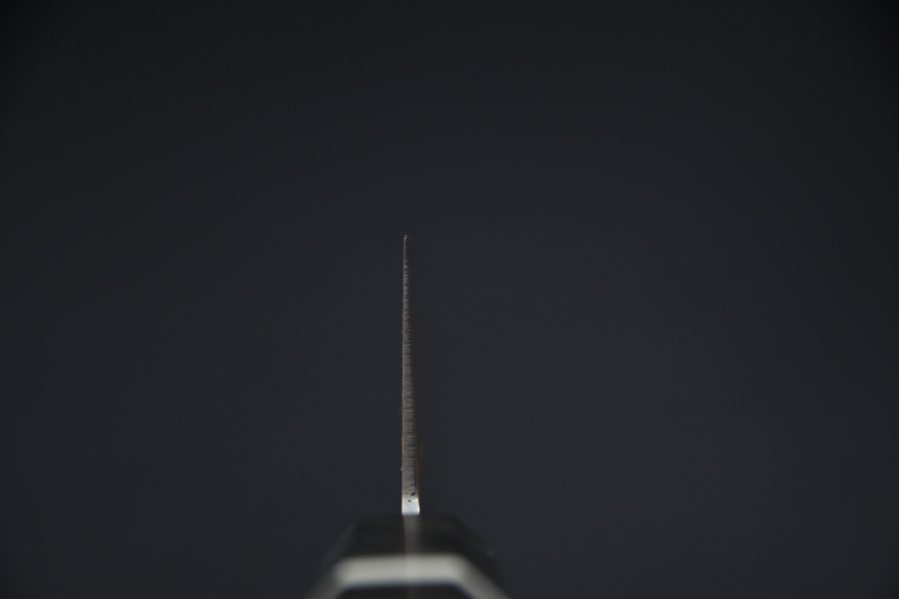 Hatsukokoro Hayabusa Aogami #2 Rainbow Damascus Santoku Birch Wood