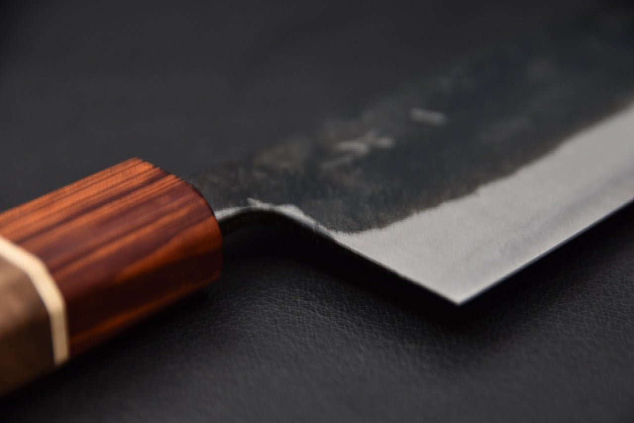 Hitohira Echizen NB Shirogami #2 Kurouchi Damascus Nakiri 165mm Walnut