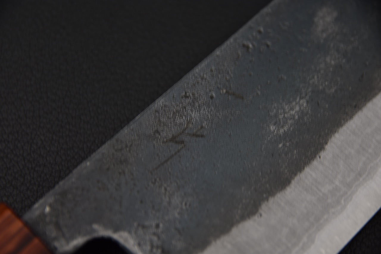 Hitohira Echizen NB Shirogami #2 Kurouchi Damascus Nakiri 165mm Walnut