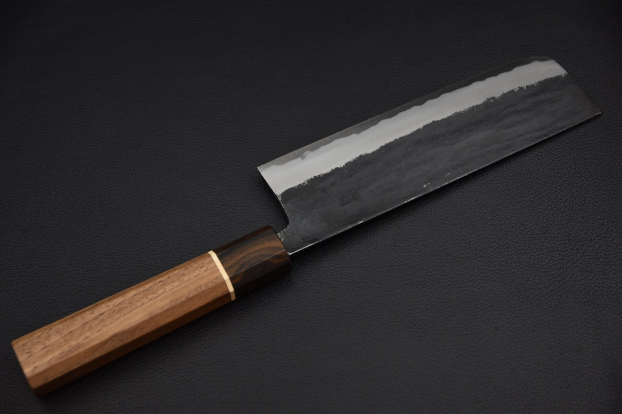 Hitohira Aogami #1 Kurouchi Nakiri 165mm Noyer