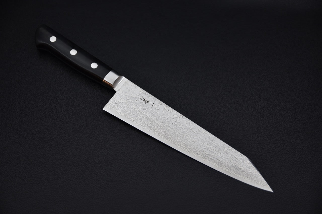 Hitohira FJ SG2 Nickel Damascus White Kiritsuke Gyuto 210mm Linen Micarta