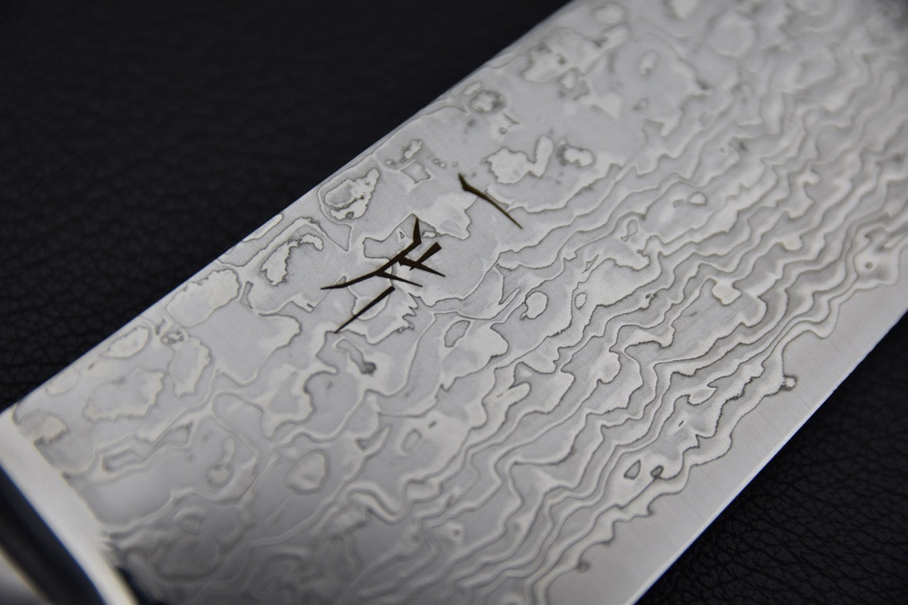 Hitohira FJ SG2 Nickel Damascus White Kiritsuke Gyuto 210mm Linen Micarta