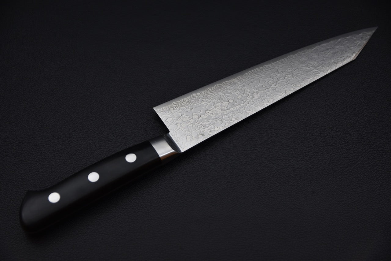 Hitohira FJ SG2 Nickel Damascus White Kiritsuke Gyuto 210mm Linen Micarta