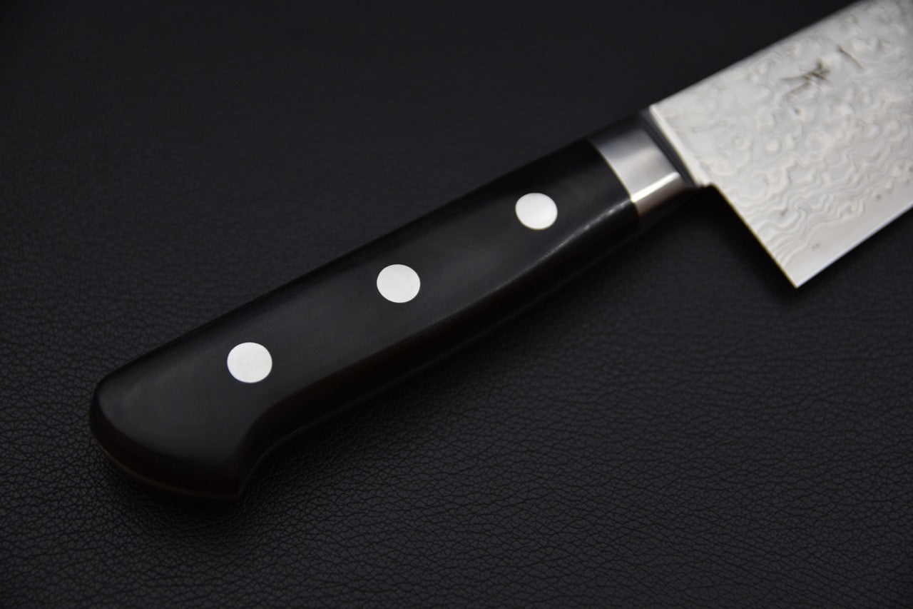 Hitohira FJ SG2 Nickel Damascus White Kiritsuke Gyuto 210mm Linen Micarta