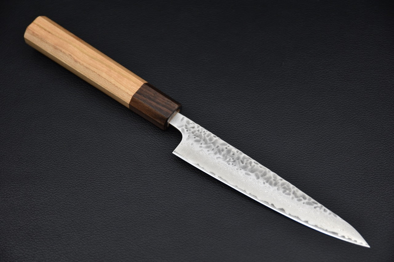 Hitohira Futana Inox Tsuchime Damascus Petty 135mm Cerisier