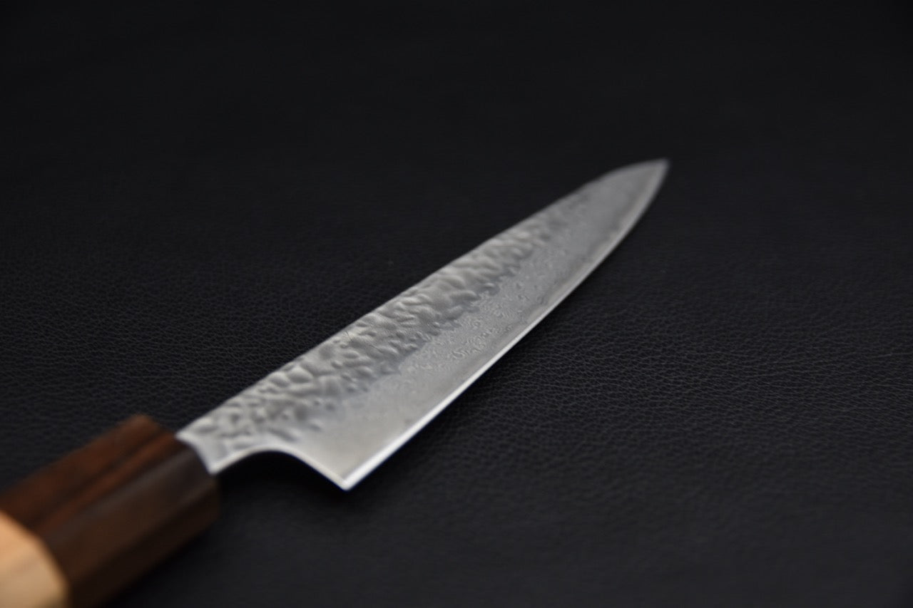Hitohira Futana Inox Tsuchime Damascus Petty 135mm Cerisier